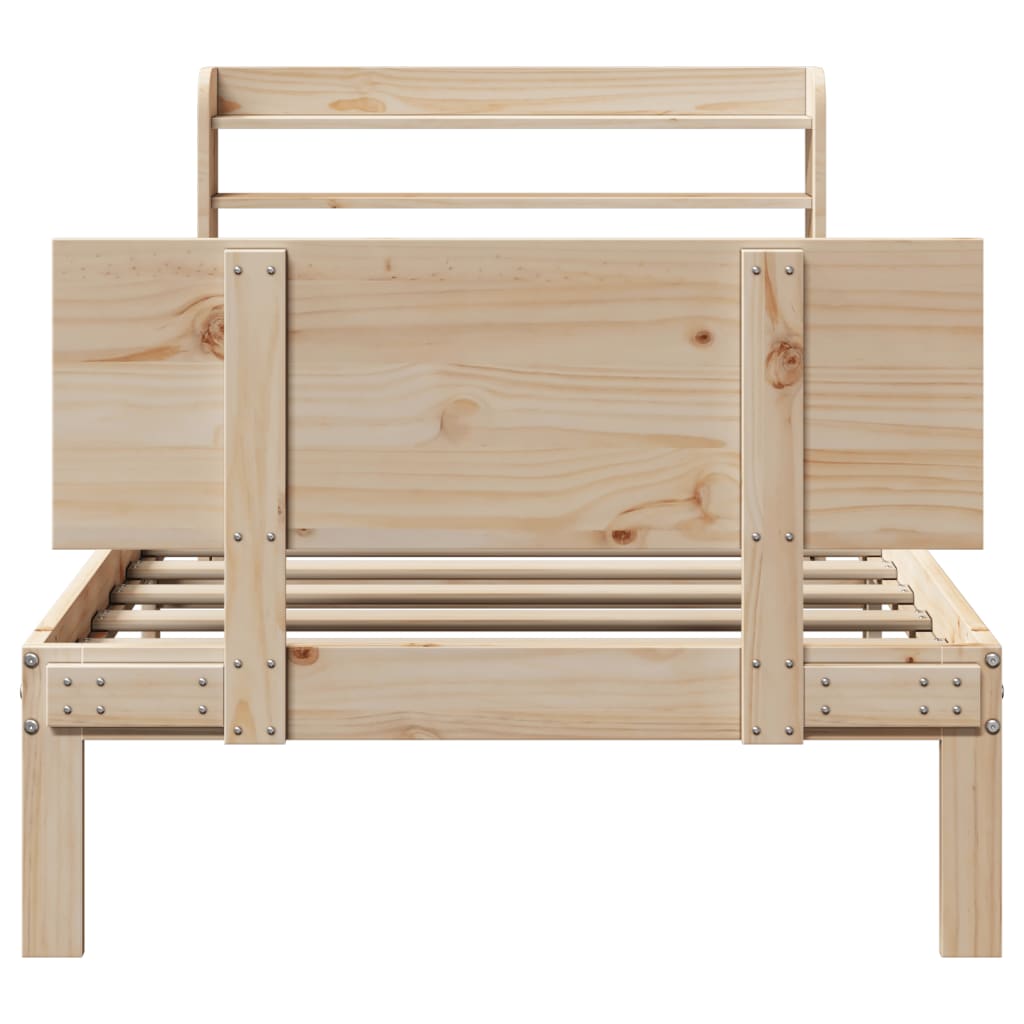 Bed Frame with Headboard without Mattress 100x200 cm